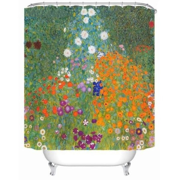 Gustav Klimt Flower Garden Sower Curtain