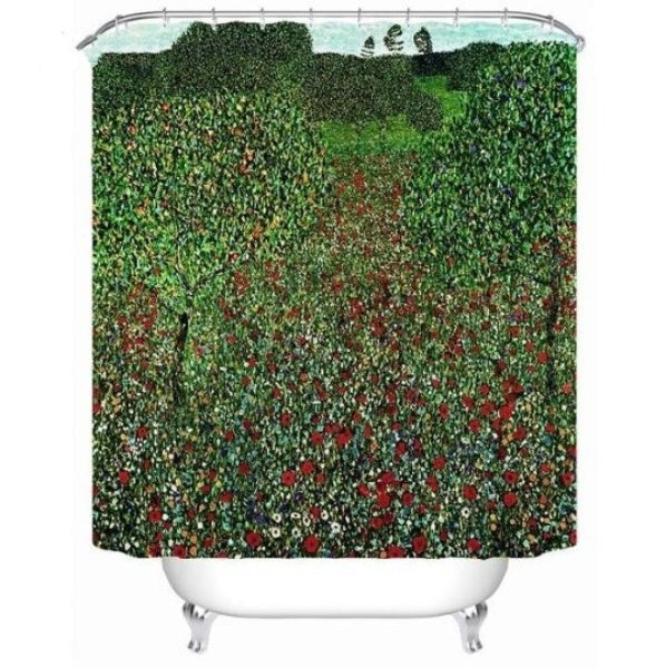 Gustav Klimt Flower Lands Shower Curtain