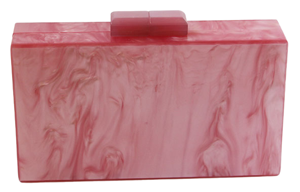 Marbled Pearl Pink Box Clutch - Source.At