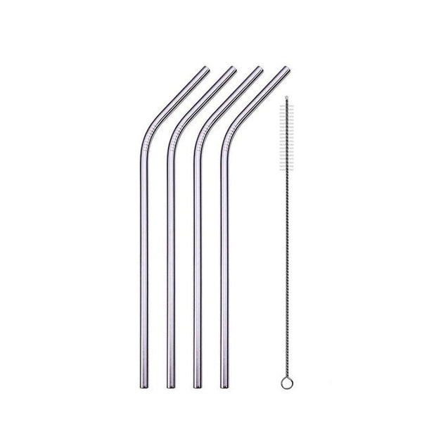 Eco-friendly, stainless steel, coloured reusable straws, with cleaner brush. Sets of 4 and 8. Kids. Washable. Non toxic. Dental recommended. Healthy. Light.