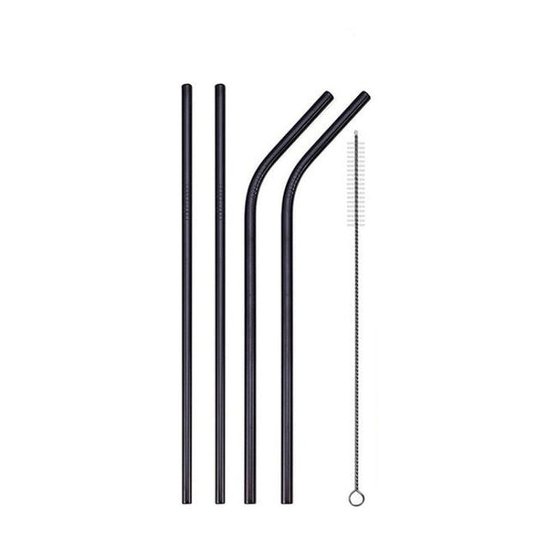 Eco-friendly, stainless steel, coloured reusable straws, with cleaner brush. Sets of 4 and 8. Kids. Washable. Non toxic. Dental recommended. Healthy. Light.