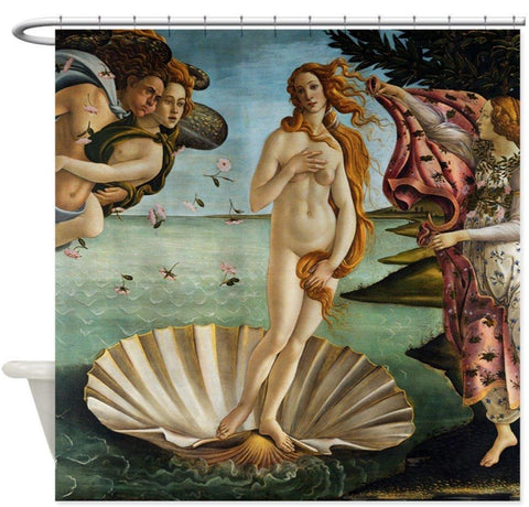 Botticelli Birth Of Venus print collection shower curtain bath luxury decor range. Unique high quality waterproof fabric bathroom shower curtain.  Material - 100% Polyester Size: 90  - 180 x 180 cm
