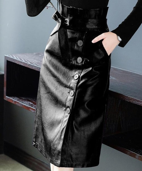 Violeta Leatherette Skirt - Source.At