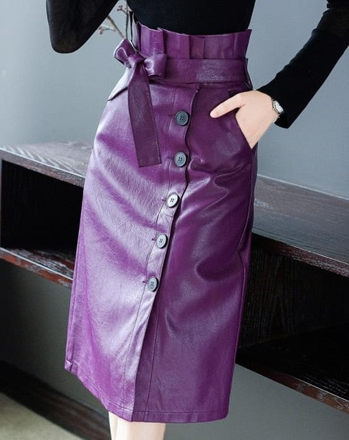 Violeta Leatherette Skirt - Source.At