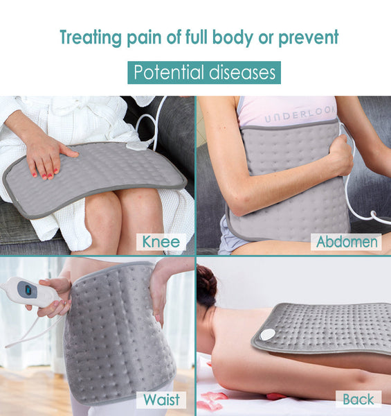 Portable plush electric Heating Pad for Abdomen Waist Back Pain Relief Winter Warmer 3 Heat Controller 40x30cm Function Heat Auto Switch off in 3 hours
