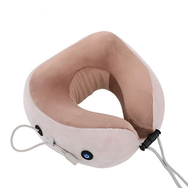 Heated Travel Massage Pillow offers heating, kneading, vibrating u-shaped neck massage pillow support while travelling. Portable massage support for your neck.