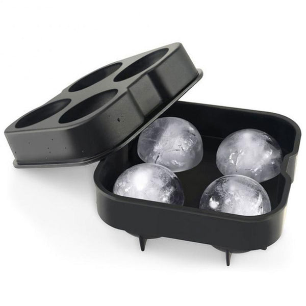 Large Globe Ice Cube Tray is a flexible ice cube mould tray of four in black. Easy to push out and refill. Giant sphere ice cube tray is a great surprise at any party.