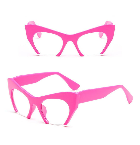 Vamp Retro Half Frame Cats Eye Glasses - Source.At