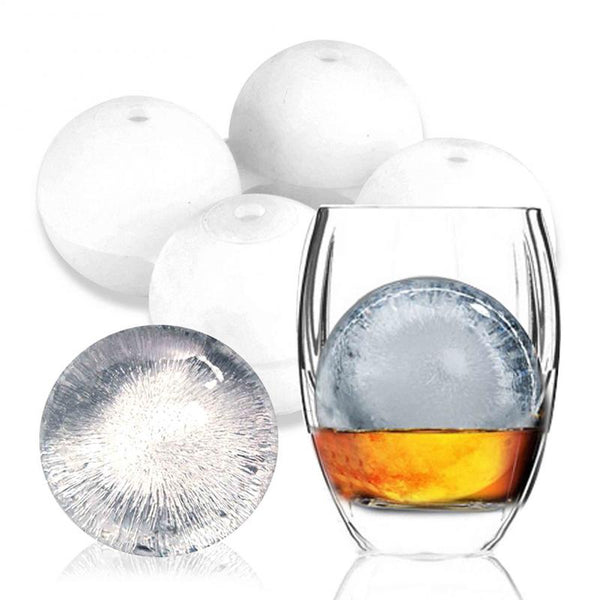 Large Globe Ice Cube Tray is a flexible ice cube mould tray of four in black. Easy to push out and refill. Giant sphere ice cube tray is a great surprise at any party.
