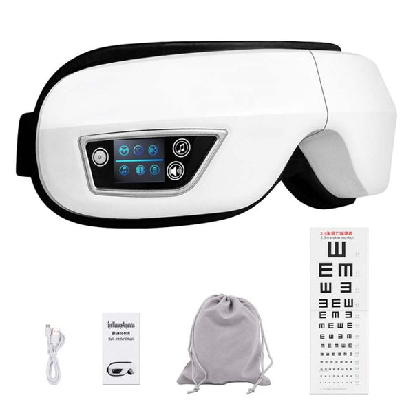 Magnetic Eye Massager. With heat, airbags and soothing Bluetooth Music. A revolutionary wireless eye massage therapy. Sooth your eyes to music and 5 modes of vibration and music. Using acupressure to relieve dry, sore, tired eyes.