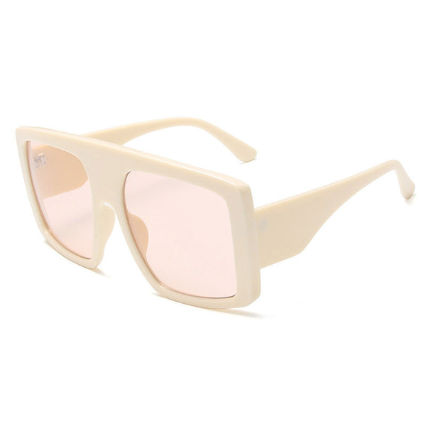 Our Oversized Square Shield Sunglasses feature a bold frame and sleek design. The substantial lens provides 100% UV protection from the sun's damaging rays.