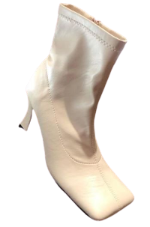 New womens white elongated square to ankle boot